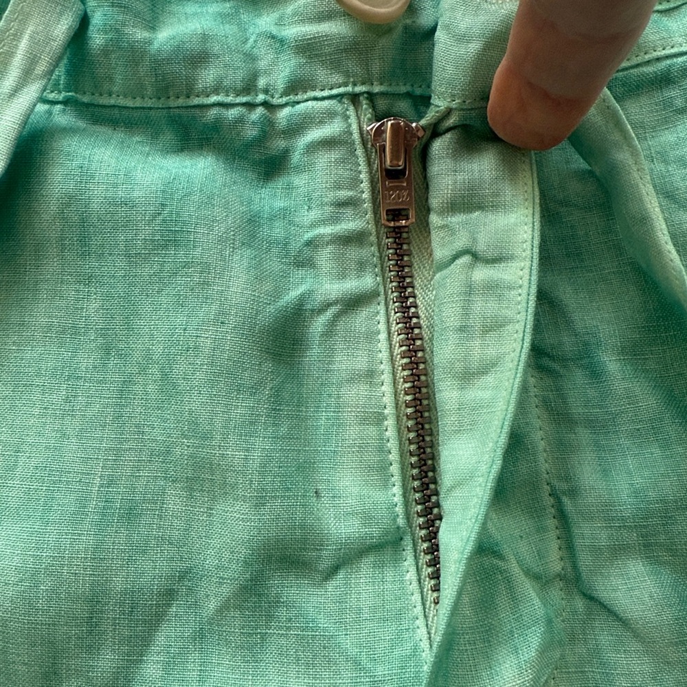 NWT Auth 120% LINO linen turquoise SHORTS/ Bermuda shorts sz M-10/12- 46 ITALY - Picture 9 of 16